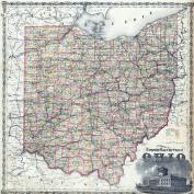 Ohio Railroad and Township Map, Morgan County 1875